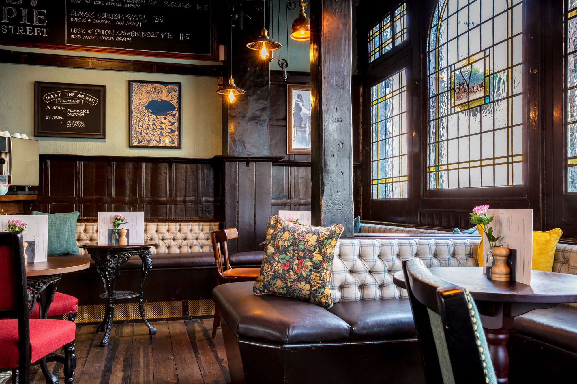 Interiors of the Coach & Horses pub in Barnes