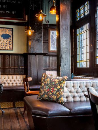 Interiors of the Coach & Horses pub in Barnes