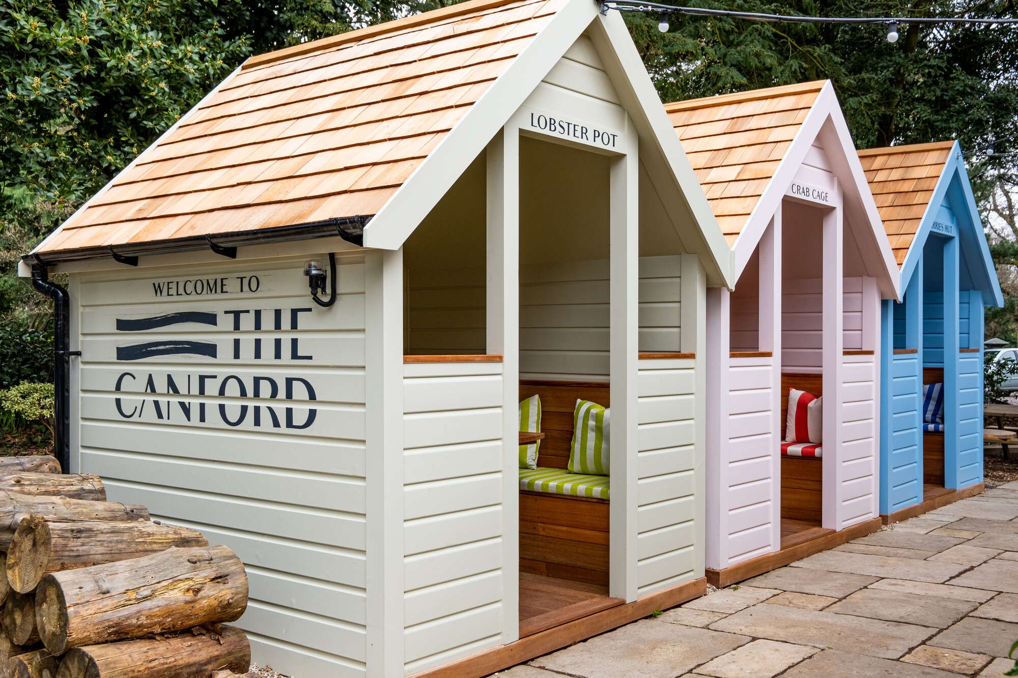 Garden beach huts at The Canford