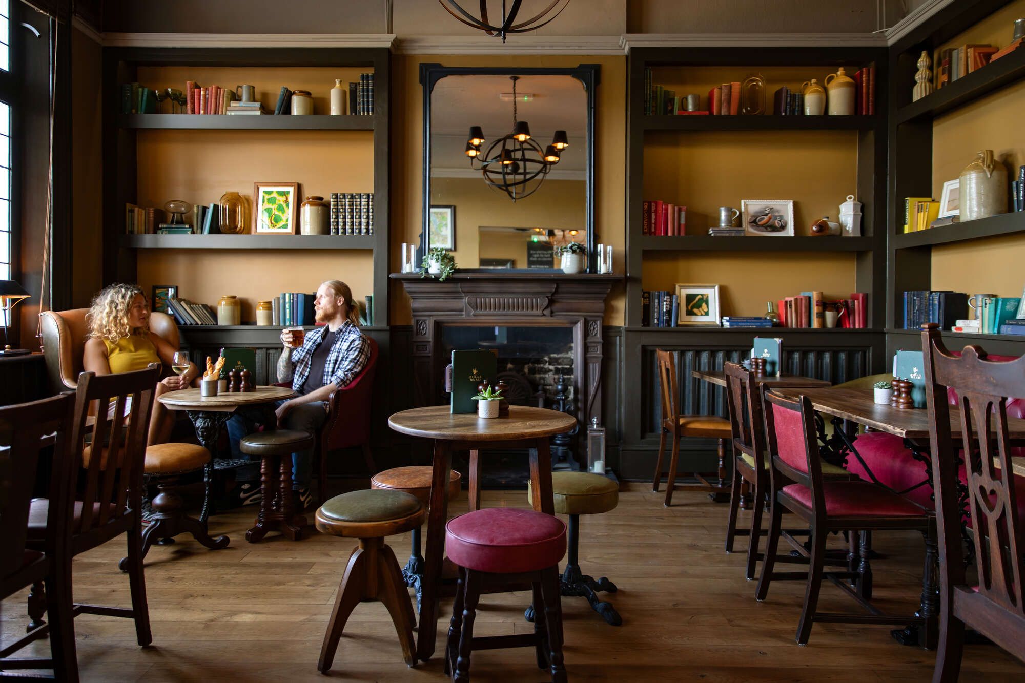 Cosy fireplace at The Bull's Head in Barnes