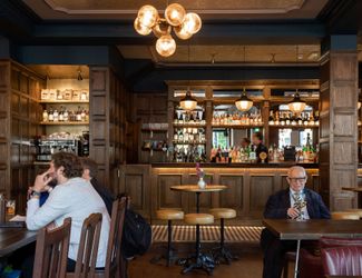 People in a traditional British pub