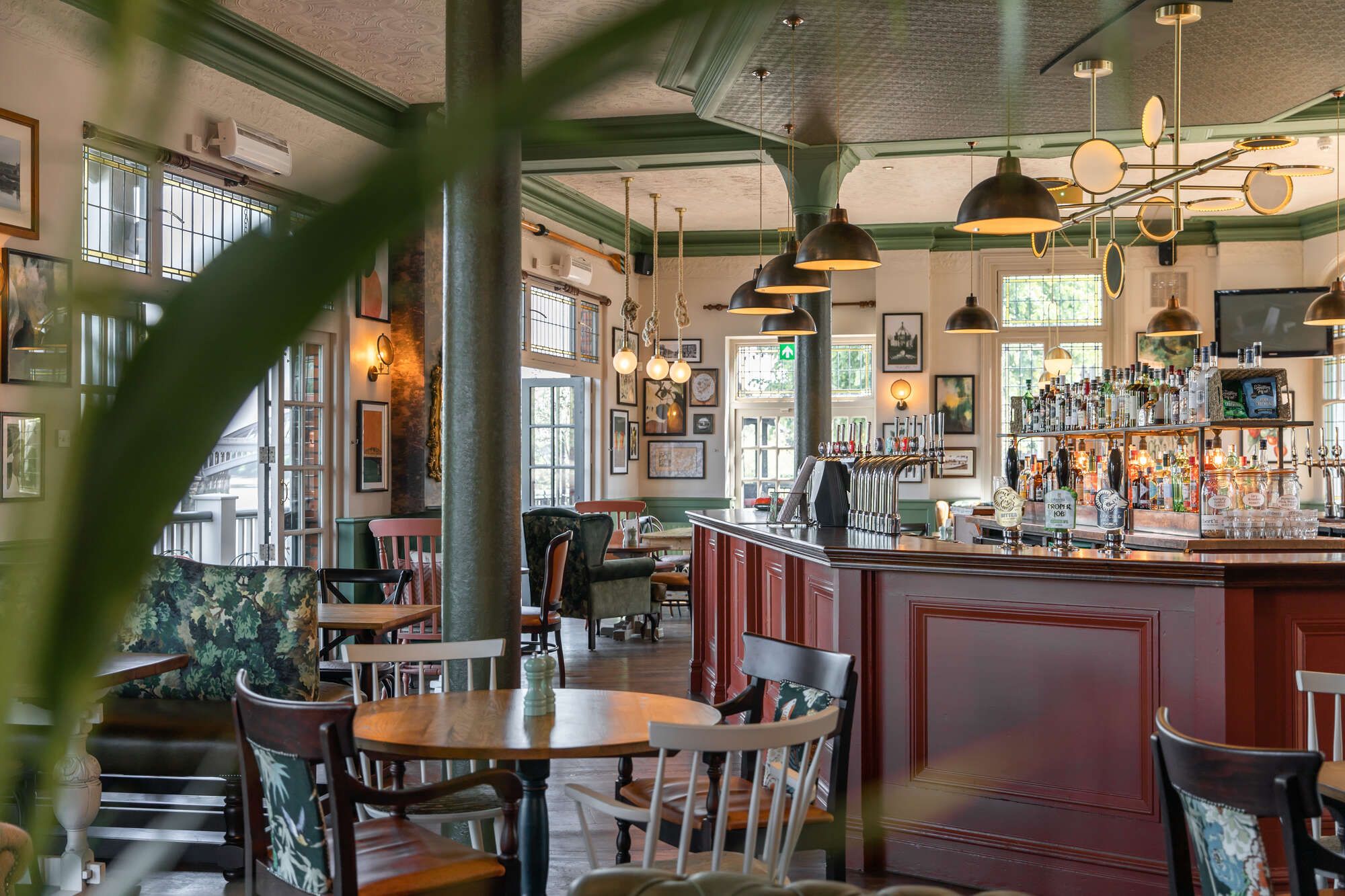 Bar area at the White Hart pub in Barnes