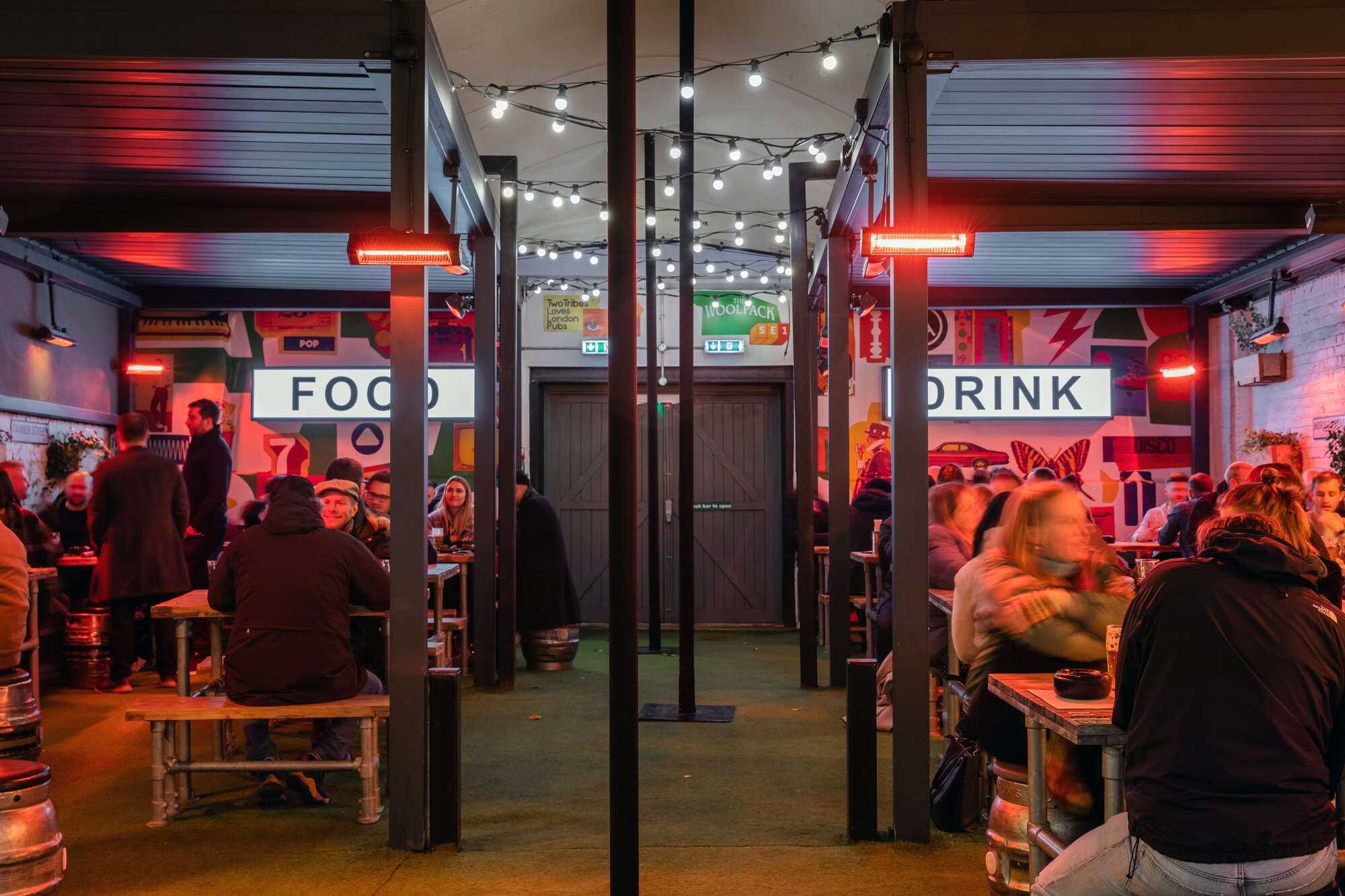 A vibrant pub with outside space