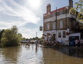 White Cross pub at high tide