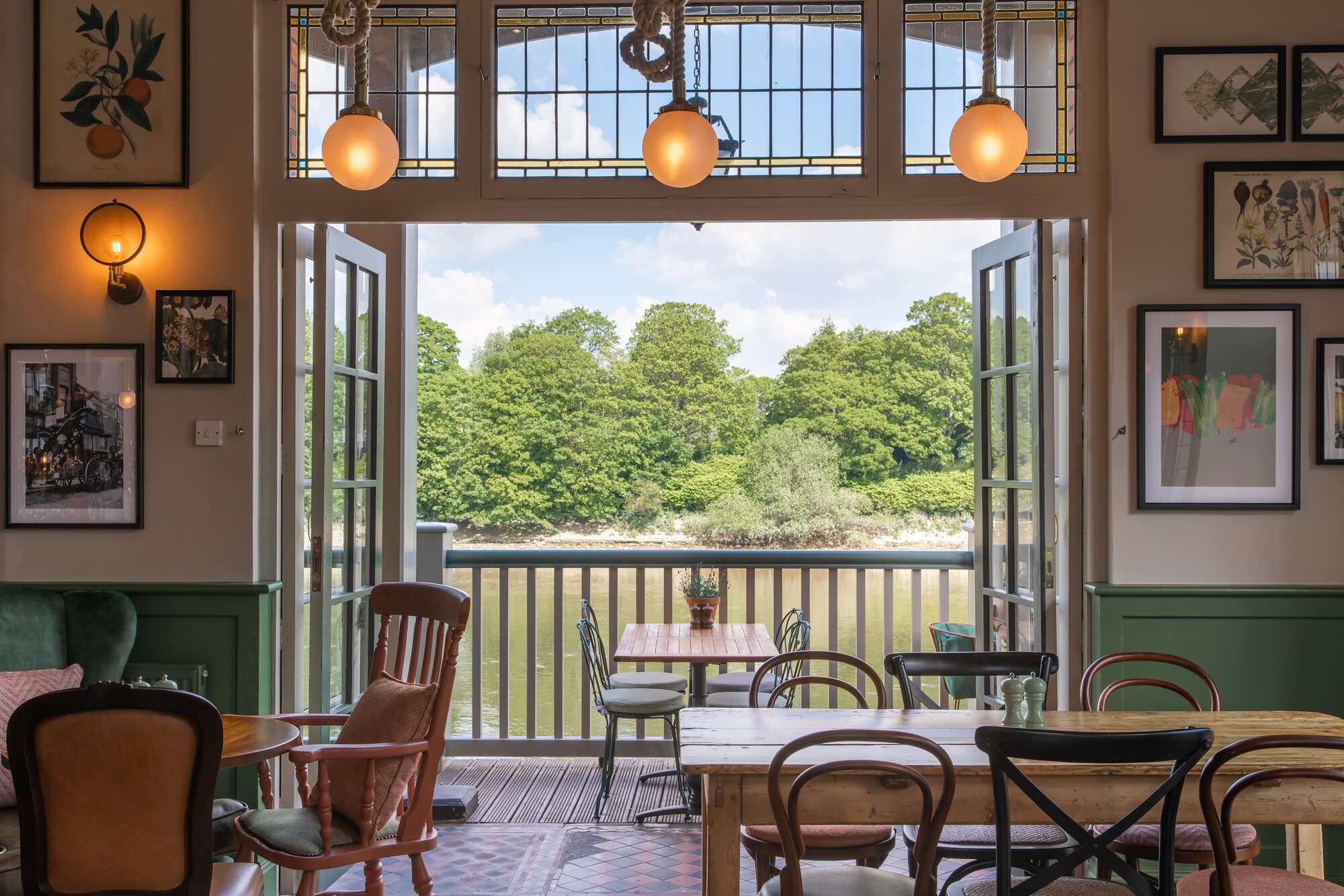 Views over the River Thames from the White Hart pub in Barnes