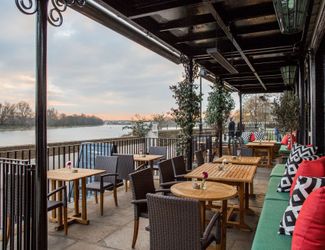 Terrace overlooking the River Thames at the Old Ship, Hammersmith
