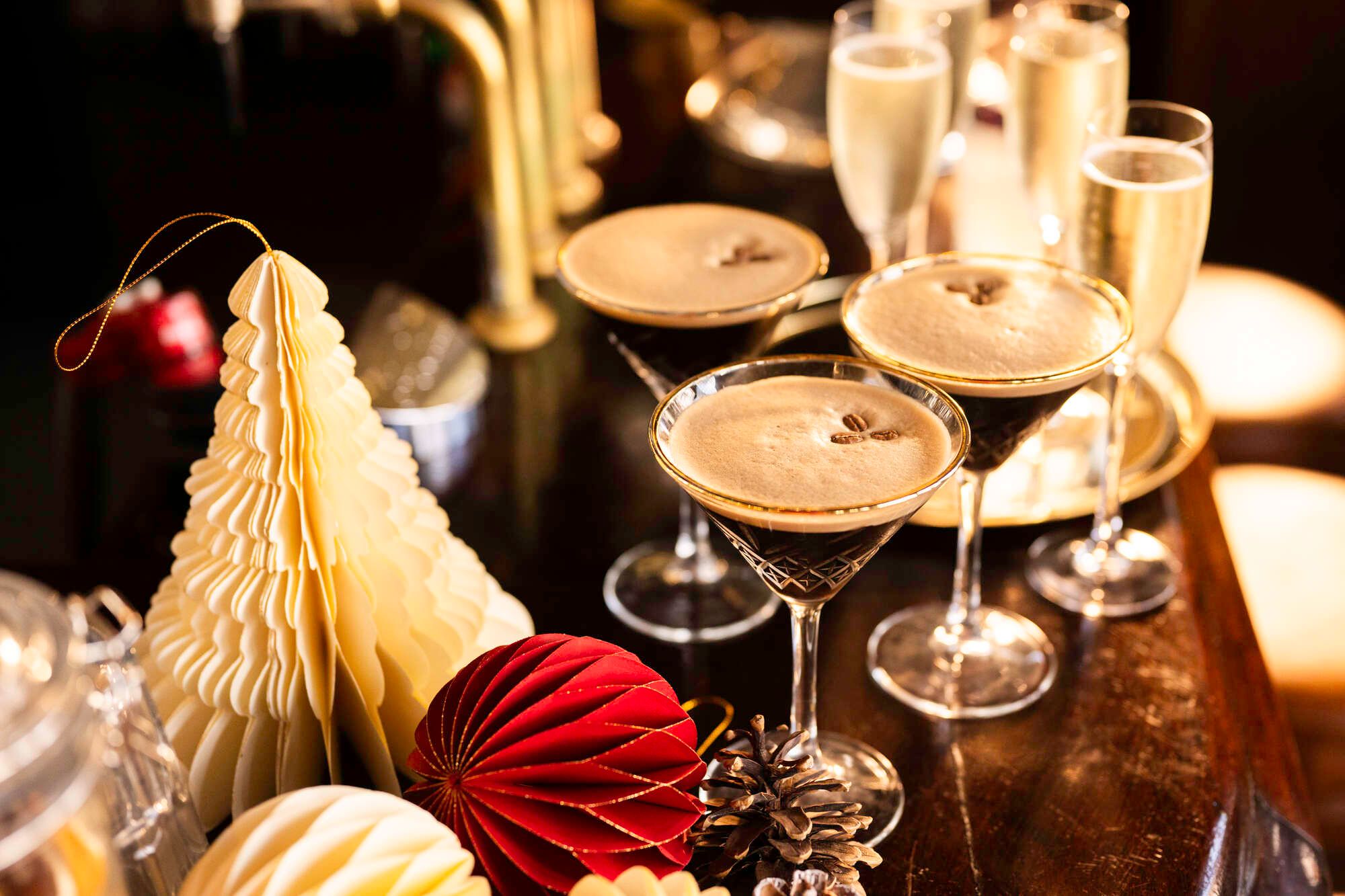 Cocktails at a Christmas party